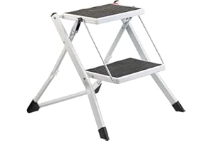 Marchepied pliable en acier avec revêtement antidérapant - 2 marches [AGT]