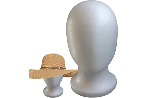 22 Inch Wig Head Poly Manikin Head For Making/Drying/Styling Wigs Professional Mannequin Display Stand Model Training, Hats Wigs Sunglasses Display Stand