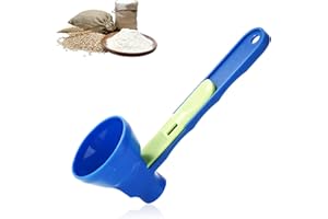 LYREH 2 w 1 Przesuwana Miarka, Miarka Zapobiegająca Rozlewaniu z Przesuwaną Podstawą Łyżka do Odmierzania Proszku Białkowego z Lejkiem do Kawy Mleka i Białka