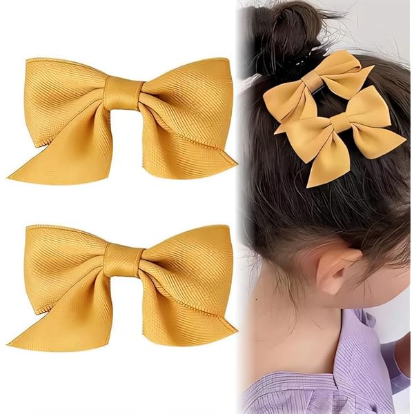 4er Set Haarschleifen Damen – Satin Haarbänder Mit Spange In Schwarz, Rutschfest Für Stylische Frisuren