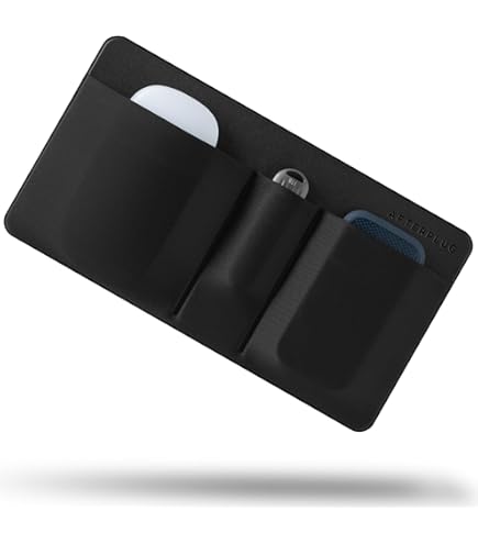 Afterplug Stick-on muishouder voor laptop, zelfklevend opbergzakje compatibel met Logitech Anywhere, Pebble & Pop, Magic Mouse 1 & 2, zwart Afterplug Stick-on muishouder voor laptop, zelfklevend opbergzakje compatibel met Logitech Anywhere, Pebble & Pop, Magic Mouse 1 & 2, zwart