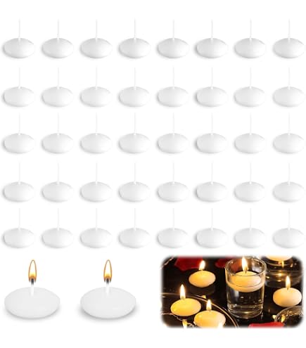 BOBOZHONG 30 Bougies Flottantes Rouges - Cire Naturelle - Idéales Mariage, Spa, Piscine, Saint-Valentin Et Décoration