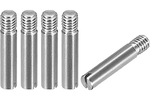 sourcing map 5 Stück M4 x 20mm geschlitzter zylindrischer Stift aus 304 Edelstahl, Außengewinde, Positionierstift für Möbel und Schränke