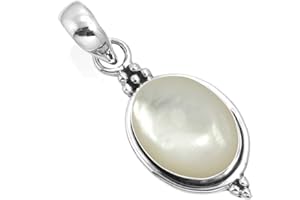 Jeweloporium Boho Handgefertigter Schmuck Natürlicher Edelstein Tigerauge, Granat, Lapis, Onyx Oval Echte 925 Sterling Silber Anhänger Halskette für Frauen