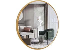 Marctani Espejo Redondo con Marco de Metal - Espejos Decorativos de Pared Elegante y Moderno - Espejo Entrada Recibidor - Ideal para Decoracion de Baño, Salon y Entraditas Recibidores