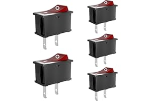 SCOOYUCK 5 Stücke Wippschalter, Mini SPST 10mm x 15mm 2 Polig ON/OFF 12V 24V 125V 250V Kippschalter, für Auto boot Haushaltsgeräte