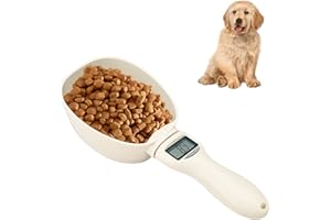 TOWEAR Cuillère de Mesure de Nourriture pour Animaux domestiques, cuillère de Mesure numérique de Cuisine pour Chien et Chat, cuillère de Mesure précise de la Nourriture pour Chien, Max 800 g