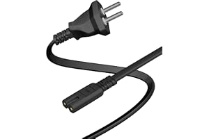 FEDUS 1.8 Meter 2 Pin Power Cable Cord Universal Replacement AC Power Cord Wire for Samsung tv Sony tv,Power Cable Original LED TV, Printer, Play Station, Laptop PC Notebook Computer, Tape Recorder