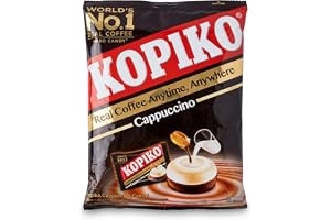 Kopiko Cappuccino Coffee Candy 1050 g (300 bonbons) - Halal kaffekarameller i cappuccino-stil - Storpack - Krämig kaffesmak