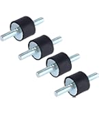 QUARKZMAN 4 stuks M4 x 10 mm rubberen isolatiehouders met schroeven 15 x 15 mm mannelijk vrouwelijk schokdemper trillingen verzinkt montage cilindrische schroefdraad anti-vibratie met 4 stuks M4