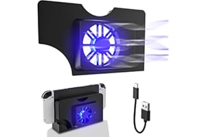 HEATFUN Switch OLED Cooling Fan, Switch OLED Dock Fan, Switch OLED Accessories - Black