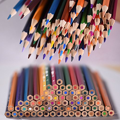 KKmoon 72 Farben Wasserlöslich Buntstifte Set mit Bürste in Papier Kästchen, Vor Geschärft Farbestifte für Kinder Erwachsene Künstler Zeichnung Skizzierung Schreiben Malen Artwork Färbung - 8