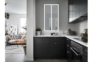 Vente-unique - Verrière Atelier en Aluminium thermolaqué - 60x130 cm - Blanc - Bayview