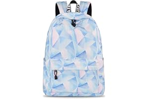 YANAIER Mädchen Schulrucksack Modischer Freizeitrucksack für Frauen Teenager Jungen Wasserdicht Tasche Schulranzen Tagesrucksack mit Laptopfach Hellblau