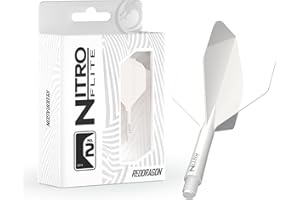 RED DRAGON Darts – Nitro Flite Système intégré de vol et d'arbre – No.2 Forme et design - Disponible en Court, intermédiaire et moyen - Variété de couleurs - Accessoires de fléchettes professionnelles