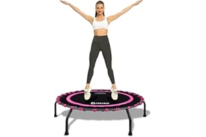 DARCHEN 150KG Rebounder Mini Trampoline for Adult, Indoor Exercise Workout Fitness, Upgrade Design Bungee Trampoline for Safer Quieter Bounce [100 CM]