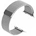 Produktbild LECASO 38mm Milanese Fully Magnetverschluss Schließe Mesh Loop Edelstahl iWatch Band Ersatz Armband Strap für Apple Uhrenband Alle Modell 38mm Serie 1 und 2 - Silber