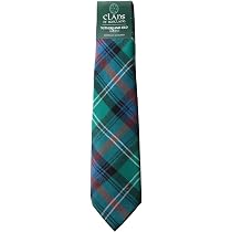 Sutherland Old Ancient Clan Tartan Tie - 100% Wool, Traditional Scottish Design, Dry Clean Only