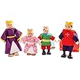 Bigjigs Toys Royal Family Wooden Dolls - King, Queen, Prince & Princess Doll Set for Wooden Castle or Palace, Royal Dolls House People, Fantasy Doll's Playsets
