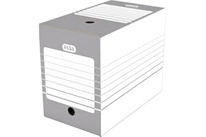 Elba Lot de 20 Boîtes Archives Automatiques en Carton Dos 20 cm Gris