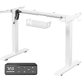 MAIDeSITe Electric Desk Height Adjustable Desk Stand, Standing Desk, 2 | 2-Stage Steel Frame with Anti-Collision Protection,