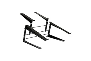 Ibiza - SLAP190 - Doppelständer für Laptop und verstellbares DJ-Pult - Schwarz