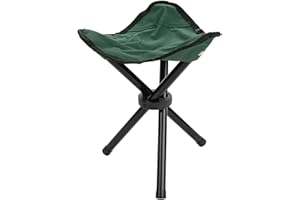 Fyearfly Sgabello per Treppiede Pieghevole, Mini Sgabello Pieghevole da Campeggio, Sedia treppiede Pieghevole Portatile per Campeggio all'aperto Escursionismo Pesca Picnic BBQ Viaggi(Verde S)