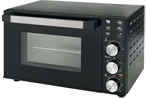 DCG MBN35 - Fornetto Elettrico 35 Litri 1800W, Multiforno Ventilato 6 Funzioni, Timer 60 Minuti, Temperatura 100-230°C con Porta Doppio Vetro - Nuova Certificazione A13