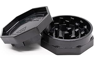 HEMP SAW® - Grinder, Hierbas Molinillo, Apto para lavavajillas, Nueva geometría de corte (Negro)