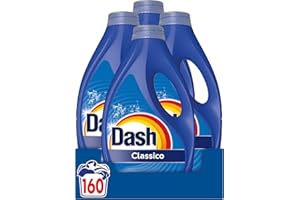 Dash Power Detersivo Liquido Lavatrice, 160 Lavaggi (4x40), Classico, Rimuove Le Macchie, Igienizza, Brillantezza Per I Capi