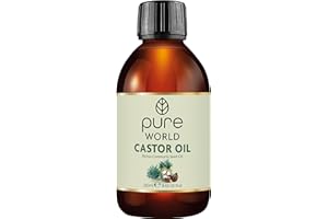 Pure World Natural Castor Oil 250ML Cold & Freshly Pressed 100% Pure and Undiluted Hexane Free Nourish Your Skin and Hair Eyebrows, Nails, Beard, Hair, Eyelash Growth Food Grade