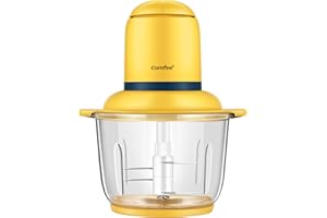 COMFEE' COMFEE MJ-FM4001W Tritatutto Elettrico da Cucina, 2 Lame , Tritatutto, 1 Velocità, Capacità 1L, 300 W, Giallo