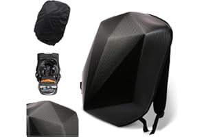 JFG RACING Mochila rígida de Fibra de Carbono Resistente al Agua con Forma de Diamante de Alta Capacidad de 30 l para Motocicleta, Bicicleta y Actividades al Aire Libre