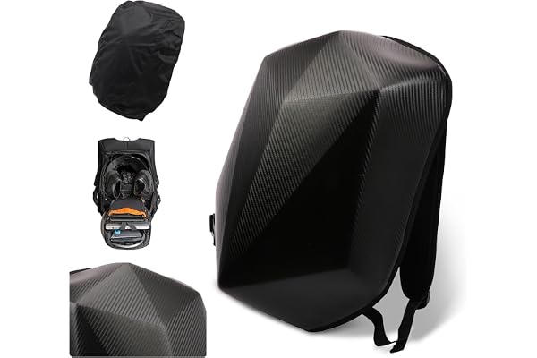 JFG RACING Sac à Dos Rigide en Fibre de Carbone Etanche et en Forme de Diamant avec Grande Capacité de 30 L pour Moto Vélo et Activités en Plein Air