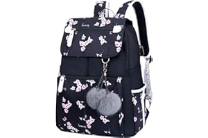 ODOKEI Sac a Dos Scolaire College Lycee Fille Ados Sac à Dos Collège École Lycée Ado Cartable Sac a Dos Ecole Daypack USB Port de Charge Sacs Scolaires Grand Sac à Dos Femme Ville Voyage Loisir Collégienne