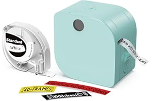 GOKNU Phomemo P12 Etiquetadora Impresora Bluetooth, Maquina Etiquetas Etiquetas Autoadhesivas, Para El Hogar, La Escuela, La Oficina, El Supermercado, La Fecha, El Nombre, Compatible Con Android Y Ios,Verde