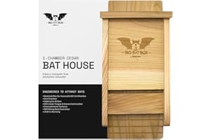 Bat House For Outdoors -Casa Completa de Murciélagos para Exteriores - Limpia tu Patio de Mosquitos - Caja de Murciélagos sin Pintura en su Interior - Wildyard