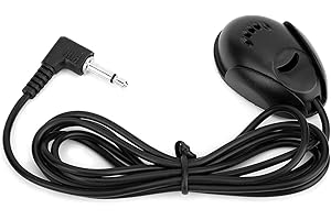 Glomora Microphone Externe Voiture, Microphone 3.5mm pour Autoradio avec Câble 1,2 Mètres, Microphone Externe Anti-Bruit pour Stéréo Voiture, DVD, GPS, Compatible avec JVC, Sony, Kenwood, Alpine