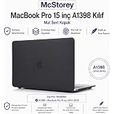 McStorey Macbook Pro Kılıf 15in&ccedil; Mat (Eski HDMI'lı Model:A1398 2012-2015) ile Uyumlu Siyah