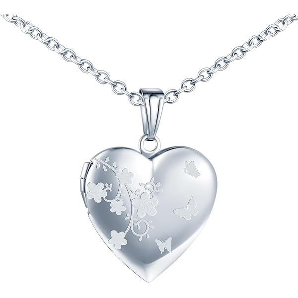 Medaglione Portafoto A Cuore In Argento 925 Con Girasole - Collana Regalo Personalizzata Per Donne - Compleanno, Anniversario