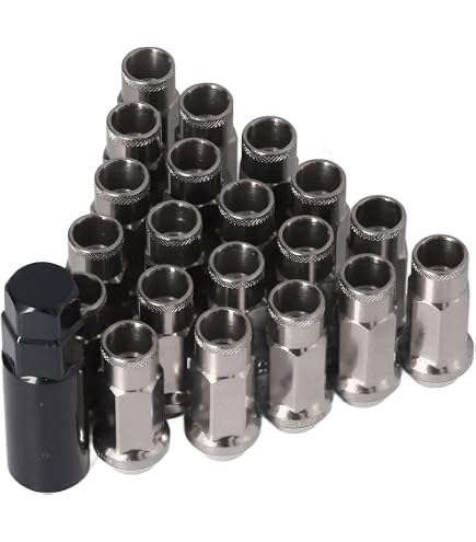 X AUTOHAUX Juego De 20 Tuercas Antirrobo Para Ruedas M12x1.25 Con Llave - Multicolor, Acero Inoxidable