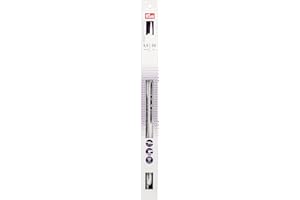 Prym 190357-1-Coppia di Ferri da Maglia ergonomici a Punta Singola, 5,5 mm x 35 cm, Lunghezza x 1 Paio, Bianco, 35cm