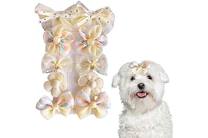MIRKUZI ccessori pelo per cani 10 fermagli per capelli per cani e gatti, accessori per capelli, copricapo per animali domestici, accessori per capelli con fiocco per cani