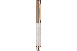 Otto Hutt Design 04 - Penna stilografica, con fusto rivestito in oro rosa e guilloche, tappo e accessori placcati oro rosa, pennino in acciaio, spessore penna: B, 068-16451
