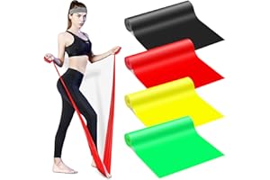 JINHUAXIN Sanggi - Juego de 4 bandas de gimnasia profesionales, bandas de resistencia para yoga, pilates, desarrollo muscular, 4 niveles de grosor, látex natural