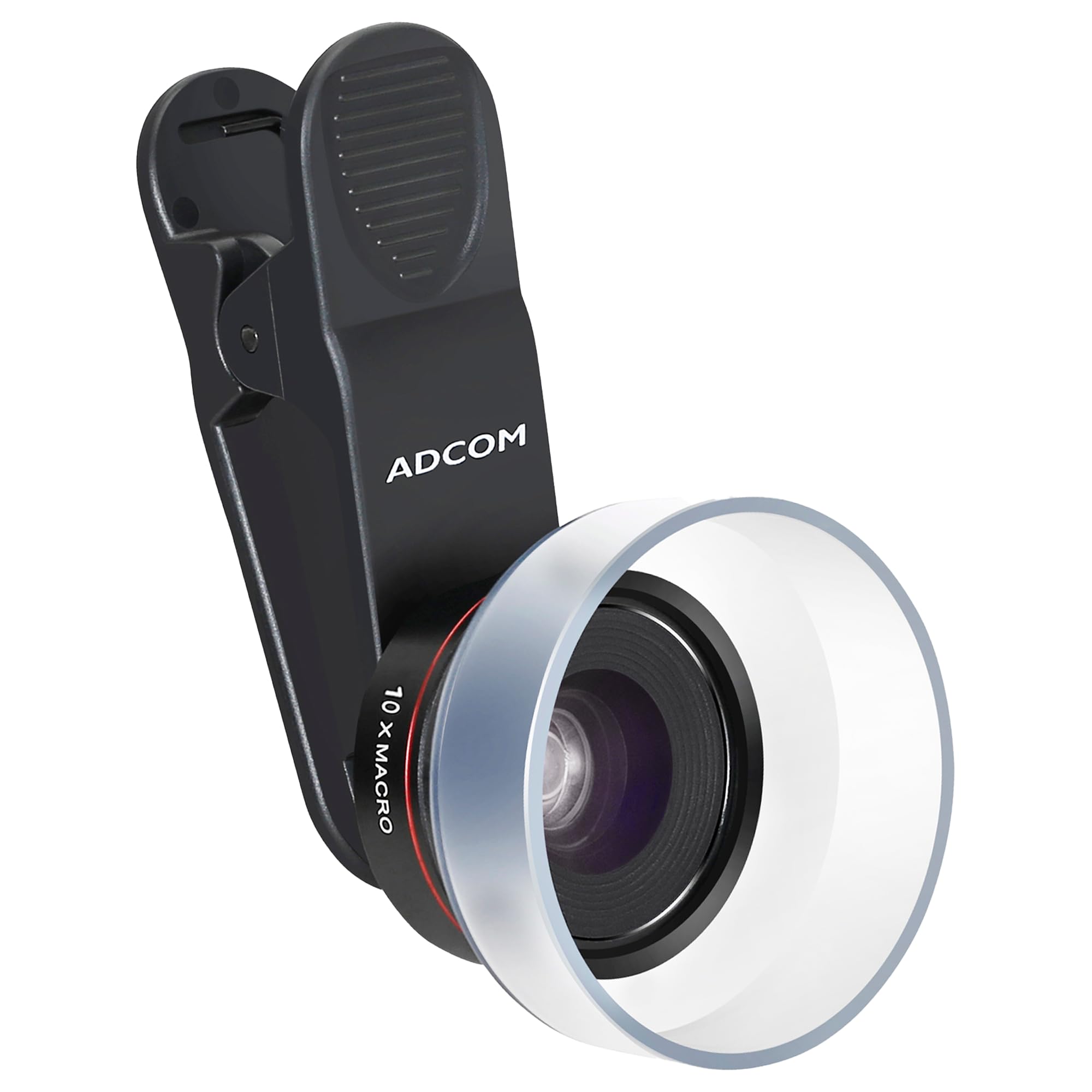 Adcom AD-25MM Professional HD 10x Macro Mobile Phone Camera Lens with Lens Hood - Compatible with All iPhone & Android Smartphones (Black)