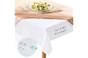 RINOZO Table Protector Waterproof Deluxe Heavy Duty Vinyl Tablecloth with Flannel Backing Protects Tables from Spills and Scratches Cut to Fit Table Pad for Dining Room Table 137x183cm Rectangle