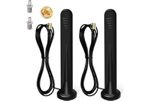 GREATZER 2 X Antenne WiFi 5G, 4G Amplificateur Signal Intérieur Extérieur 15DBI Omnidirectionnelle Étanche Port TS-9 / SMA LTE Antenne, 3G / 4G / 5G / GSM/GPRS, pour Router Iot-Gateway Smart Home - 1.5M