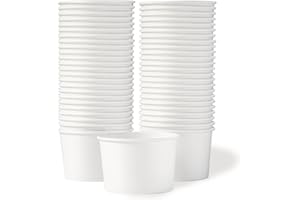 MATICAN Bicchieri di carta per gelato – Ciotole da dessert usa e getta da 50 ml, per cibi caldi o freddi, forniture per feste per sundae, yogurt congelato, zuppa, bianco