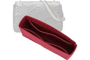D.DUO Borsa organizer con inserto in feltro con tasche, mini borsa per borsa a tracolla GG Marmont Matelasse, trasforma la borsa in una borsa a tracolla (Small, Rosso)